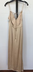 Significant Other satin medium weight fabric midi dress,sz 4, New, Champagne