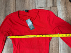 Wild Fable Womens Dress M Red Long Sleeve Keyhole Recycled Polyester Side Slit