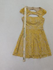Xtraordinary Women&rsquo;s Dress Size 5 Yellow Lace Cap Sleeve Fit & Flare Mini