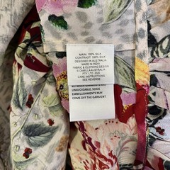 Camilla Leos Bouquet Dress Size Small S Mini Gathered Panel Silk A-line Floral