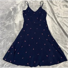 Gap Slip Dress Blue With Cherries Size XS Tank Dress