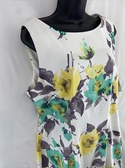 Women&rsquo;s ALYX White/ Deep Purple /Yellow /Green Floral dress Size 16