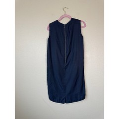 Kuho Blue Grey Shift Mini Dress Womens M Casual Minimalist Capsule Basic Summer