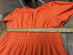 Quince Women 100% Organic Cotton Poplin Tiered Maxi Dress Orange Size XL