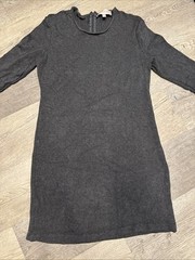 Philosophy grey mini dress back zip three-quarter leave size XL Stretch Soft