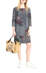 ANTHROPOLOGIE DESIGUAL MARITSA SHEATH DRESS S GOTHIC GRUNGE STEAMPUNK Y2K WHIMSY