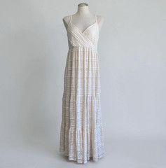 Lovestitch New Romance Lace Maxi Dress Size L Crean Strappy Boho Festival