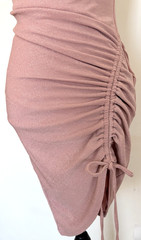 Pink Mauve Asymmetrical Ruched Hem Sleeveless Special Occasion Party Dress Sz M