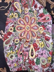 Kitsch & Pop Edition Multicoloured Floral Boho Crochet Maxi Dress Size S