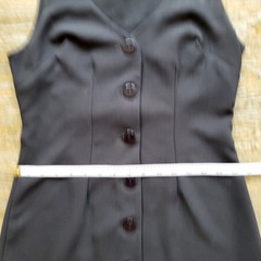 Cooperative Black Button Front Mini Dress Sleeveless V-Neck Cinch Back Size 4