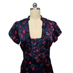 Marc Jacobs Silk Floral Print Short Sleeve Midi Dress Size 6