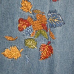 Vintage Casey & Max Blue Embroidered Denim Maxi Jumper Dress sz Large