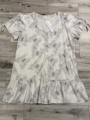 NWT 1X Jane+Delancey Women&rsquo;s Plus Size Ivory Floral Tiered Knee Length Dress