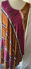 Just Creativity Tie Dye Beaded Sleeveless Kaftan Long Dress Multicolor Free Size