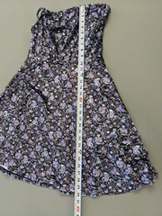 BCBGeneration Size SMALL Spaguetti Straps Black Velvet Floral Mini Dress NEW