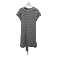 Merokeety Women’s XL Black & White Striped Tie Waist Knee Length Dress
