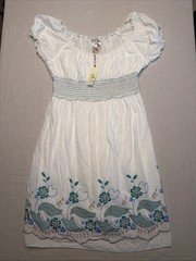 Max Studio Specialty Products White Dress With Flowers Size 1x-brand New-SKU#16