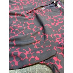 Gap Womens XL Long Sleeve Smocked Waist Mini Dress Burgundy Black Abstract Print