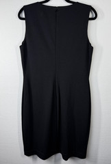 Calvin Klein Dress Womens 12 Sleeveless Sheath Houndstooth Panel Velvet Detail