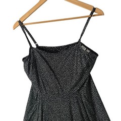 GAP Polka Dot Mini Dress Size M Black Smocked Fit Flare Retro Mod Coquette