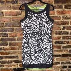 Willow Glenn Brown White Leaf Floral Sleeveless Shift Mini Dress Women&rsquo;s Size 10