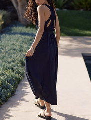 Anthropologie Daily Practice Black Sleeveless Jump-High Cutout Dress Petites XSP