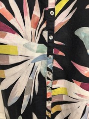Mara Hoffman Sheath Dress, Floral Linen, Black Multicolor, Size 2