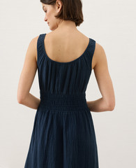 NEW PACT Organic Coastal Double Gauze Cami Dress – Navy