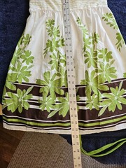 City Triangles y2kWhite Green Floral Halter Sundress Empire Waist Women&rsquo;s Size 7