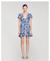 Sandro printing single-breasted Lapel dress + Slip dress for Women