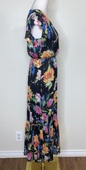 Sam Edelman Ankle Length V-Neck Maxi Silhouette Flutter Sleeve Floral Dress Sz 0