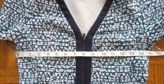 TORY BURCH PONTE DRESS « Vienna » Blue White Geometric Zip Front, Women&rsquo;s XS