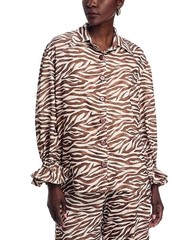 265$The Lulo Project Teresa Zebra-print Shirt Dress Women&rsquo;s Size M Brown