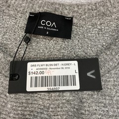 COA Sweater Dress Women&rsquo;s Large Gray Heather Knit MSRP$99 Coming of Age
