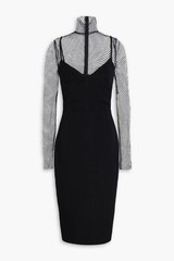 VALENTINO GARAVANI mesh crepe Dress Women Size 38 black Genuine