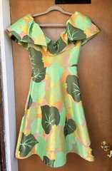 Kate Spade L38810 Womens Green Cucumber Floral Flounce Dress Size 2