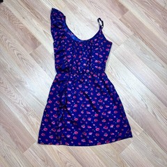 Women’s Juniors Dress Deb Shops Floral Blue One Shoulder Ruffle