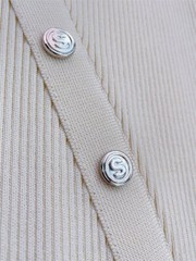 Sandro Solid color Split buckle Long sleeve Knitted dress for Women