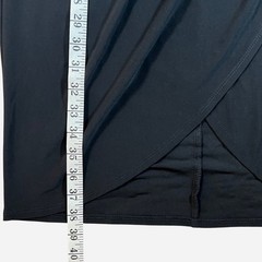 Eliza J Black Feminine Tulip Hem 3/4 Sleeve Dress Size 10 FauxWrap Chic Cocktail
