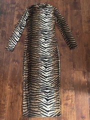 Women&rsquo;s Long Sleeve Animal Print Bodycon Full Length Dress (One Size Fits Most)