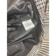 Le Al.x Womens Plaid Houndstooth Mini Dress Square Neck Back Cutout Brown Blue L