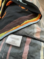 BCBGMAXAZRIA Cowl Neck Dress M Abstract Multicolor Brushstroke Pleated Banded