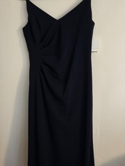 NWT DAVID&rsquo;s BRIDAL NAVY BLUE FORMAL DRESS Size 8 LONG LENGTH NEW WITH TAGS