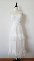 New Anthro Midi Dress New Size Small XS White Mesh Strapless Wedding Bridal