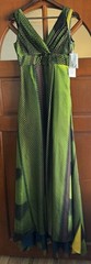 BILL BLASS 100% Silk Lined Green Multi Color Palm Gown Size 2 Made U.S.A