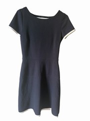 J.CREW Tipped Gamine Navy Blue White Trim DRESS Women&rsquo;s size 00 Casual Career