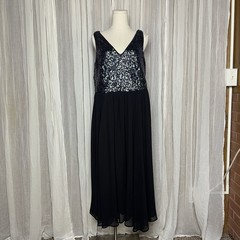 NWT Torrid Black Sequin Chiffon Skater Midi Dress
