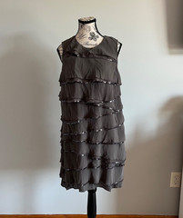 Gray Michael Kors Ruffle dress with sequin trim