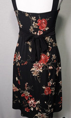 Womens VTG Y2K Uva line Black Floral Empire Waist Dress Whimsigoth Small