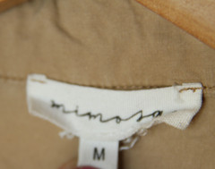 Mimosa M Beige Brown Oversized Button Up Shirt Dress Pockets 100% Cotton EUC!